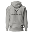 Embroidered Stag Lomond Hoodie in grey view of back with 2BTreasured brand