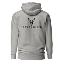 Embroidered Stag Lomond Hoodie in grey view of back with 2BTreasured brand