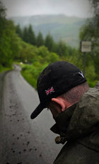 Embroidered Stag Structured Camo Cap, Multicam with British Flag