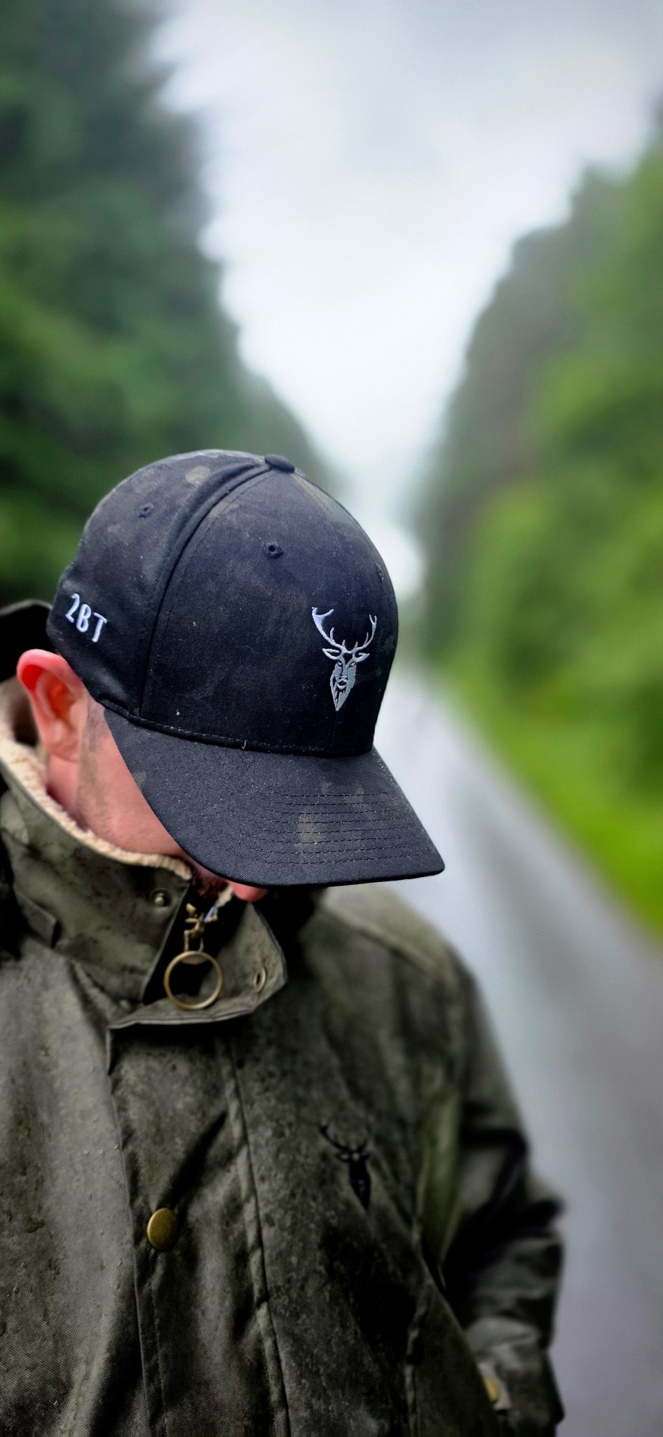 Embroidered Stag Structured Camo Cap, Multicam with British Flag