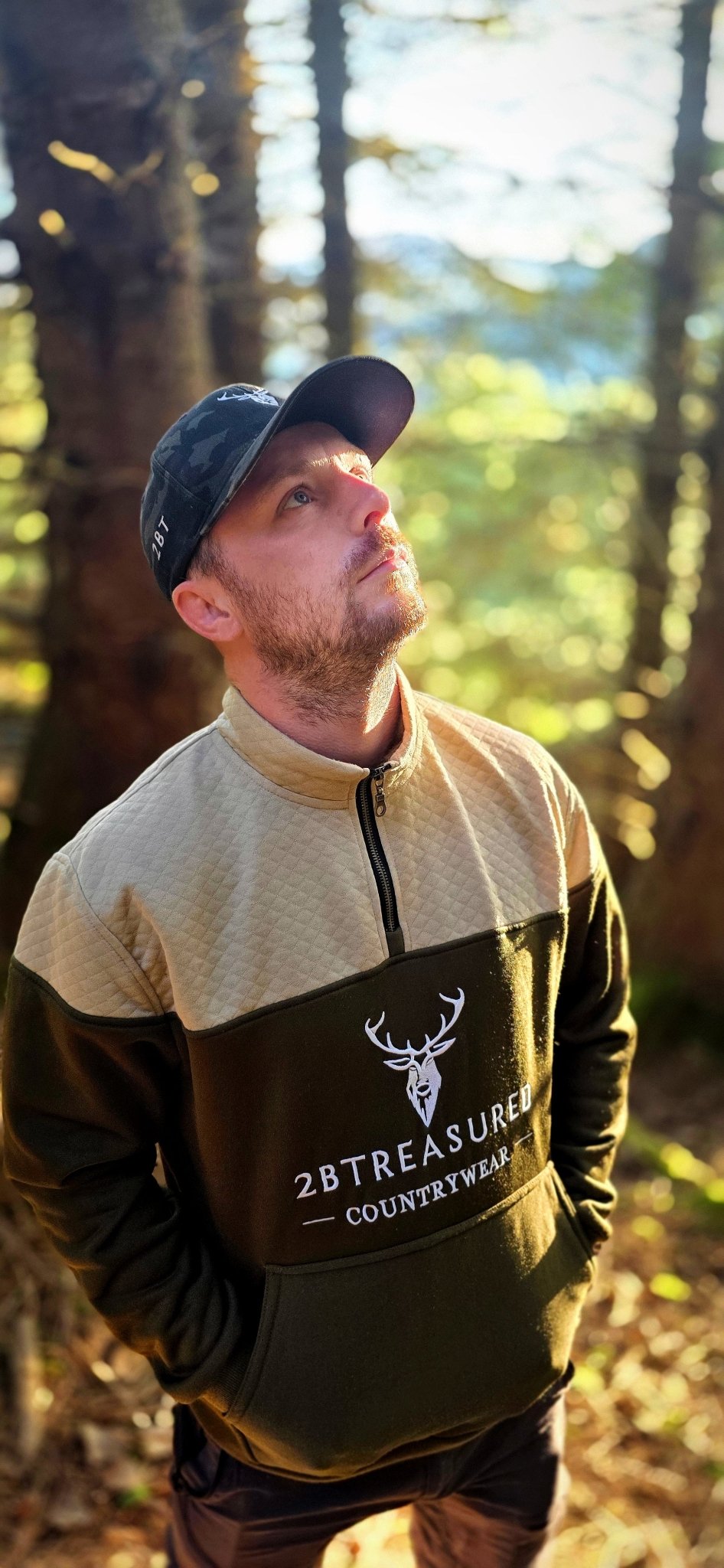 Embroidered Stagmoor Quarter Zip - Country Green