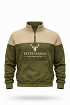 Embroidered Stagmoor Quarter Zip - Country Green