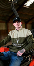 Embroidered Stagmoor Quarter Zip - Country Green