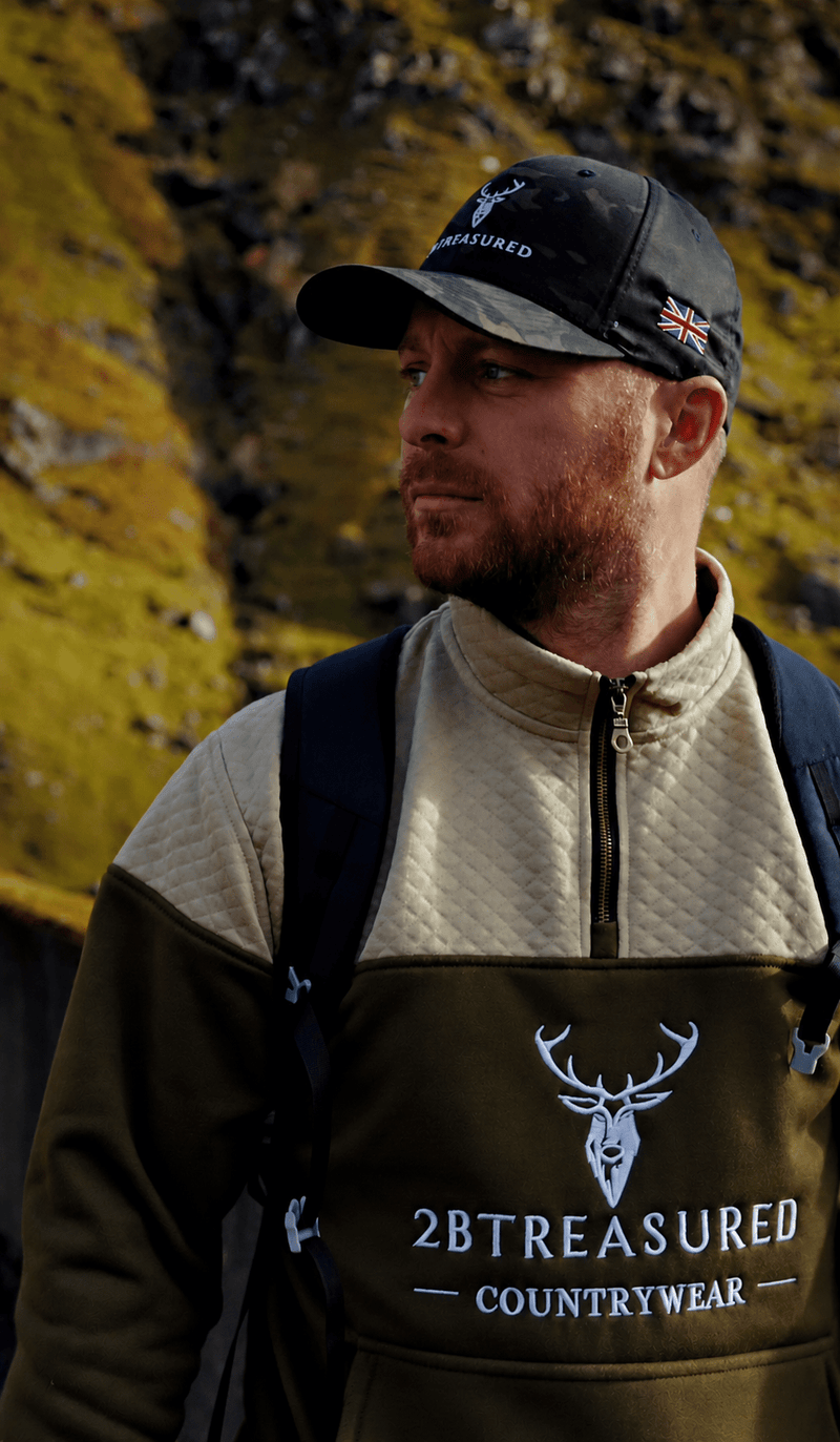 Embroidered Stagmoor Quarter Zip - Country Green