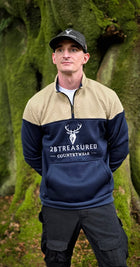 Embroidered Stagmoor Quarter Zip - Navy