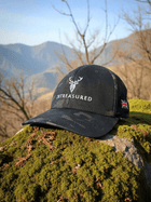 Embroidered Structured Camo Cap Multicam with British Flag from 2BTreasured on hilltop front view
