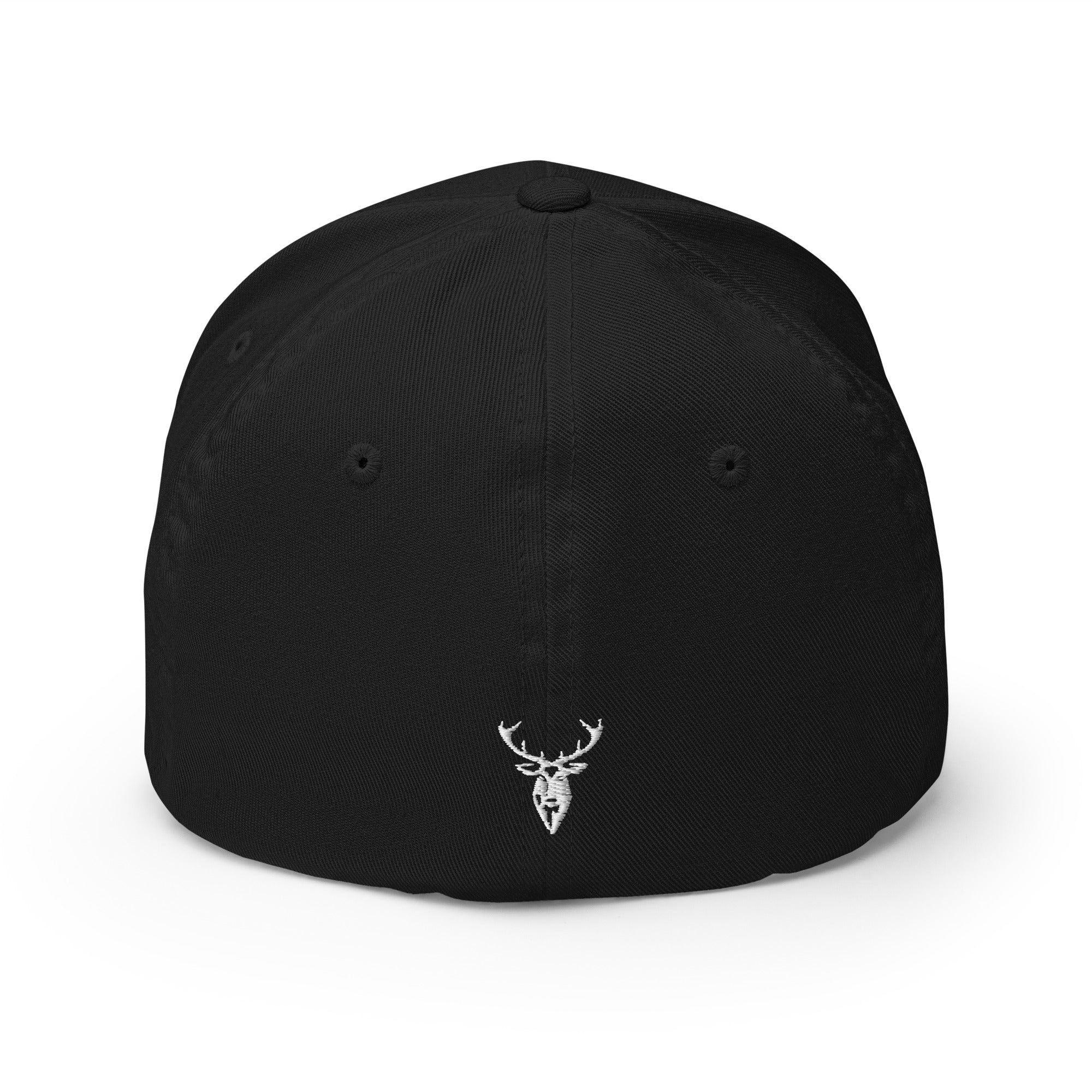 Embroidered Structured Cap in black back view