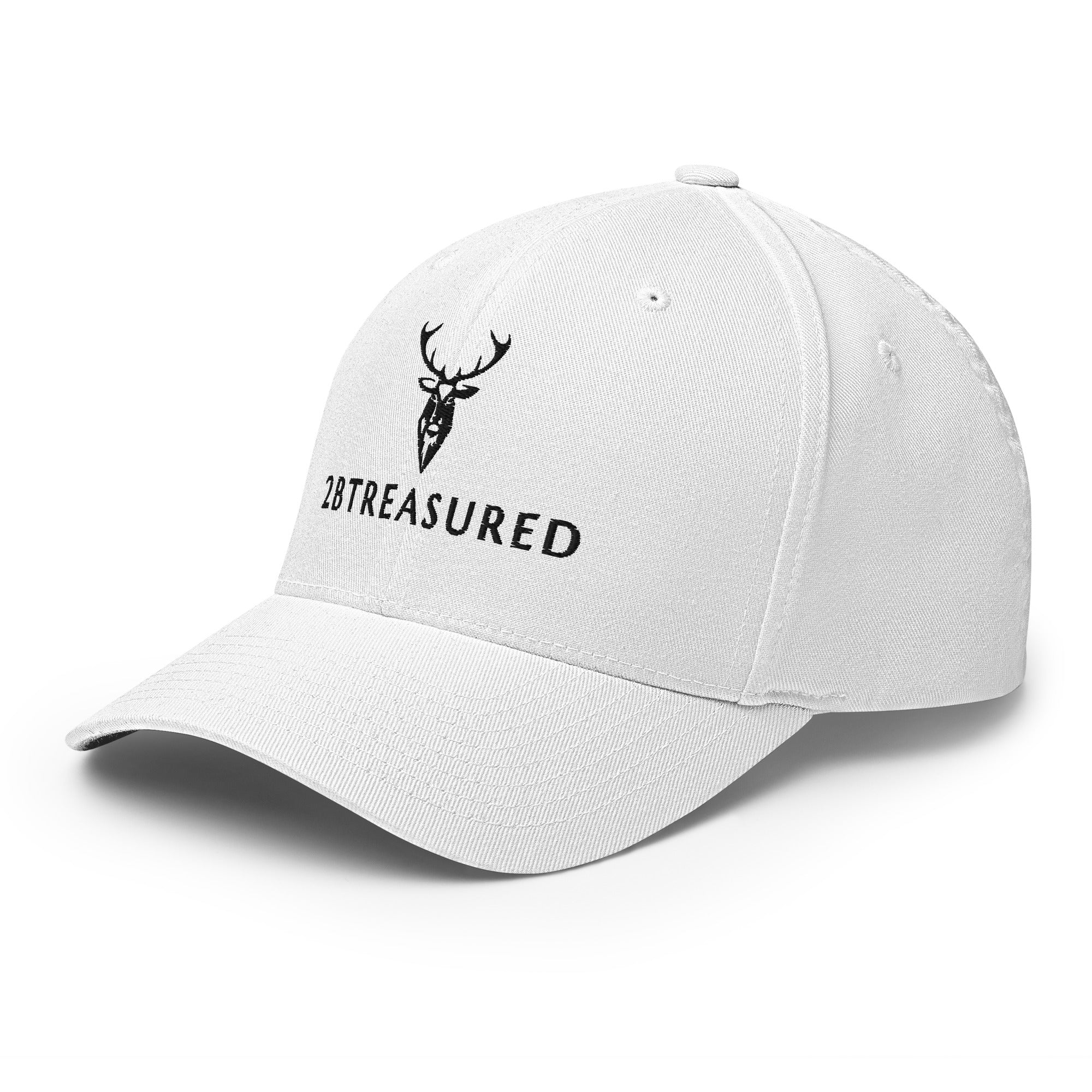Embroidered Structured Cap white front left side view