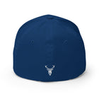Embroidered Structured Cap Royal blue back view with stag logo