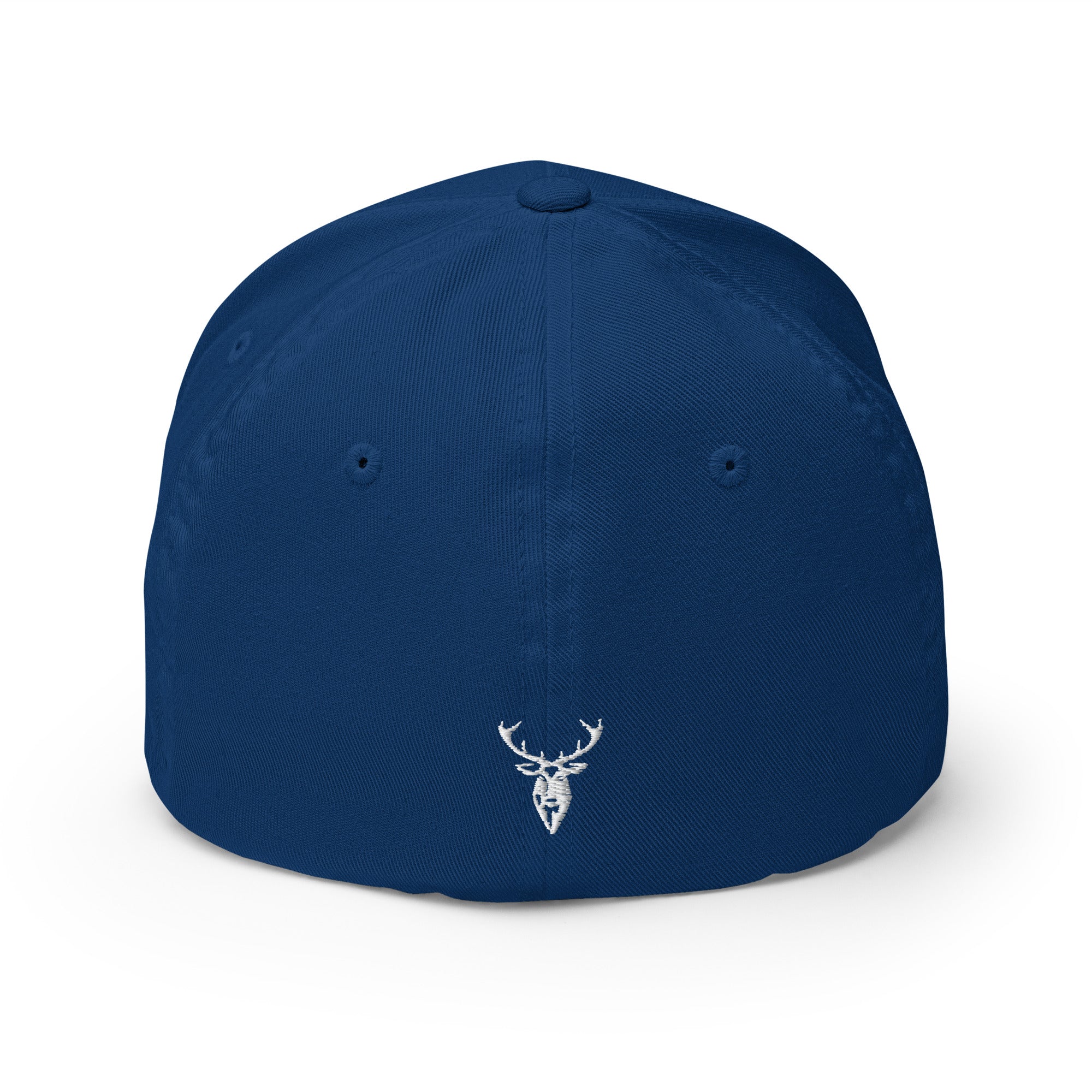 Embroidered Structured Cap Royal blue back view with stag logo