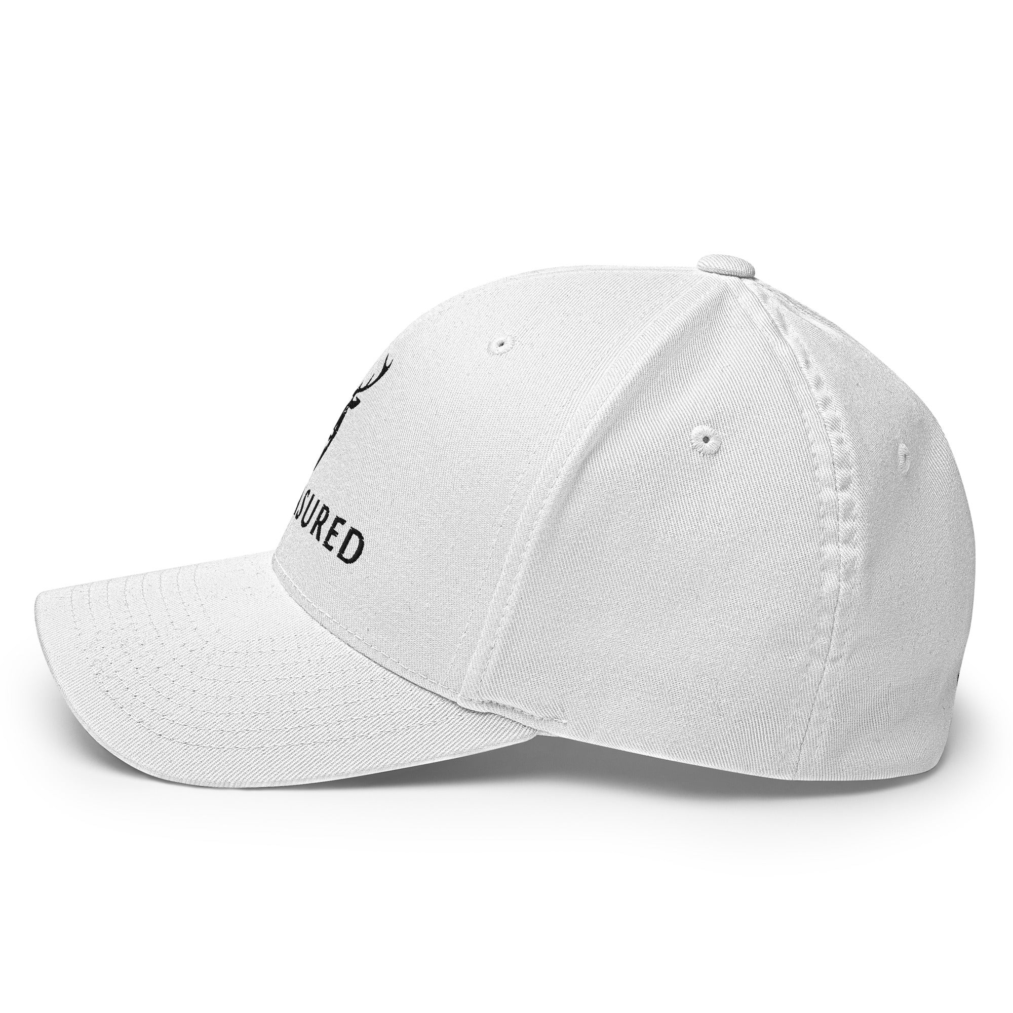 Embroidered Structured Cap in white left side view