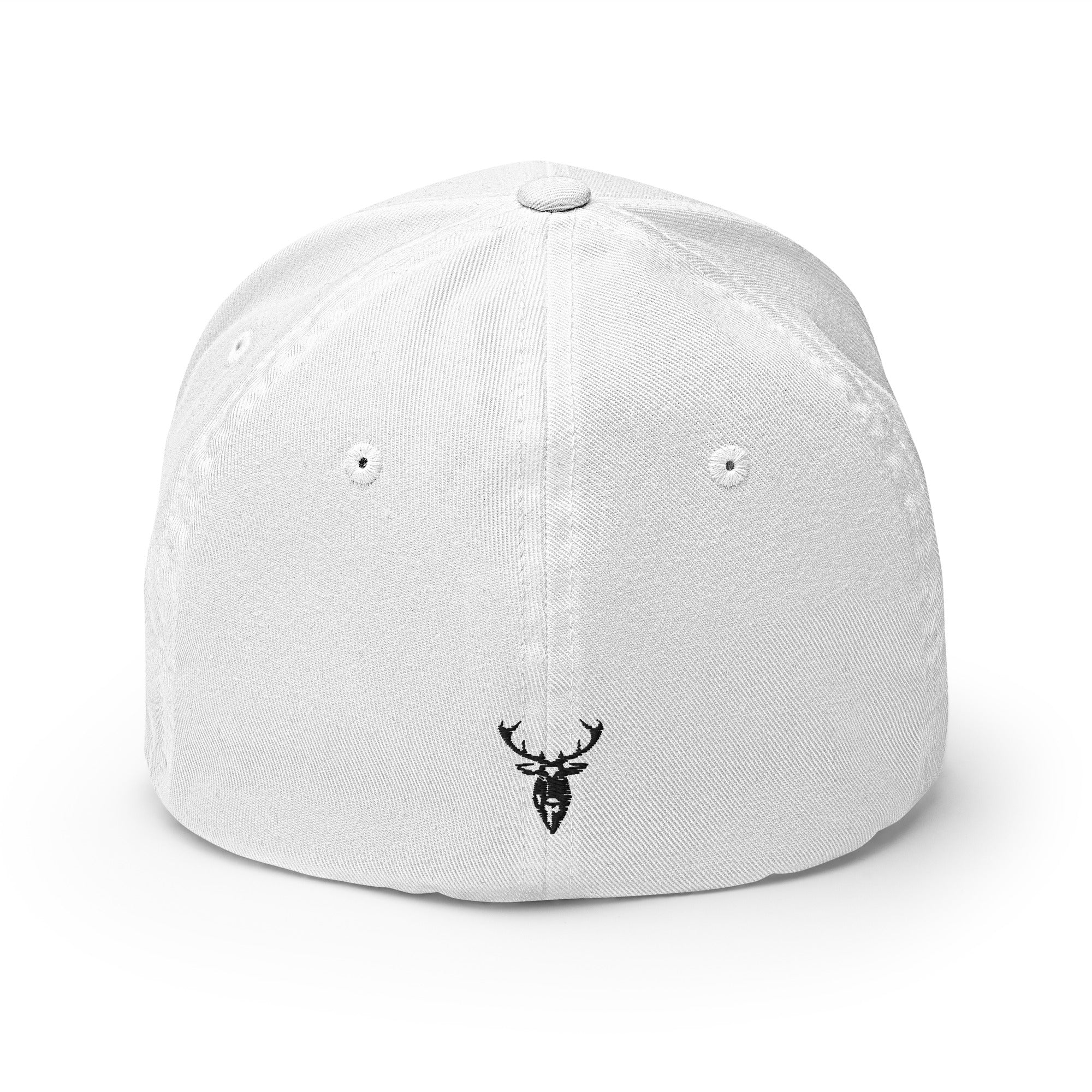 Embroidered Structured Cap in white back view