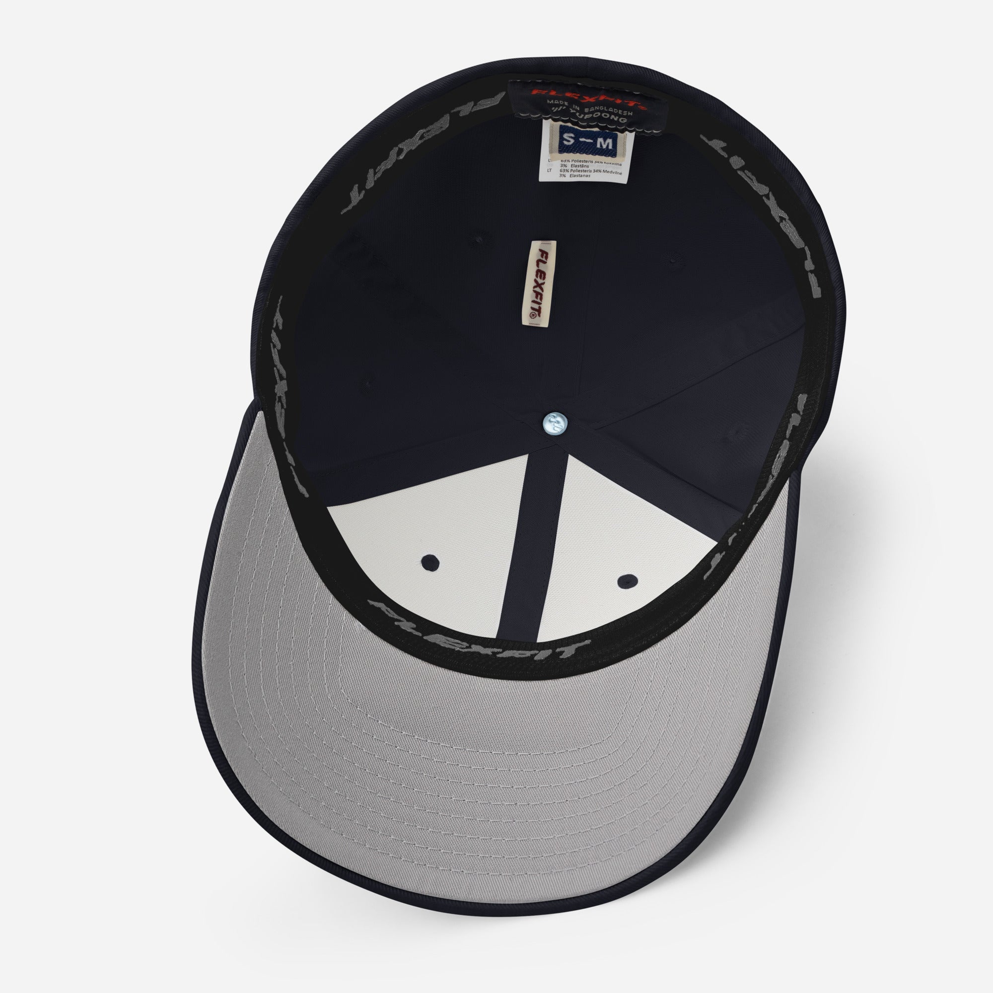 Embroidered Structured Cap black under side view