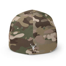 Embroidered Structured Cap, Multicam Green back view with small stag logo