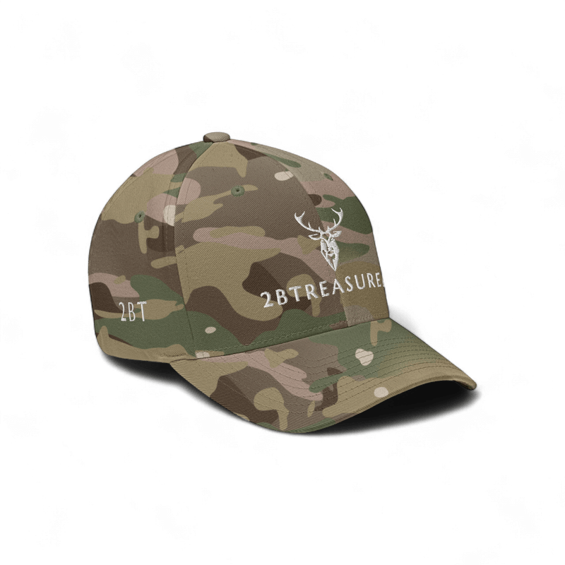 Embroidered Structured Cap, Multicam Green front view