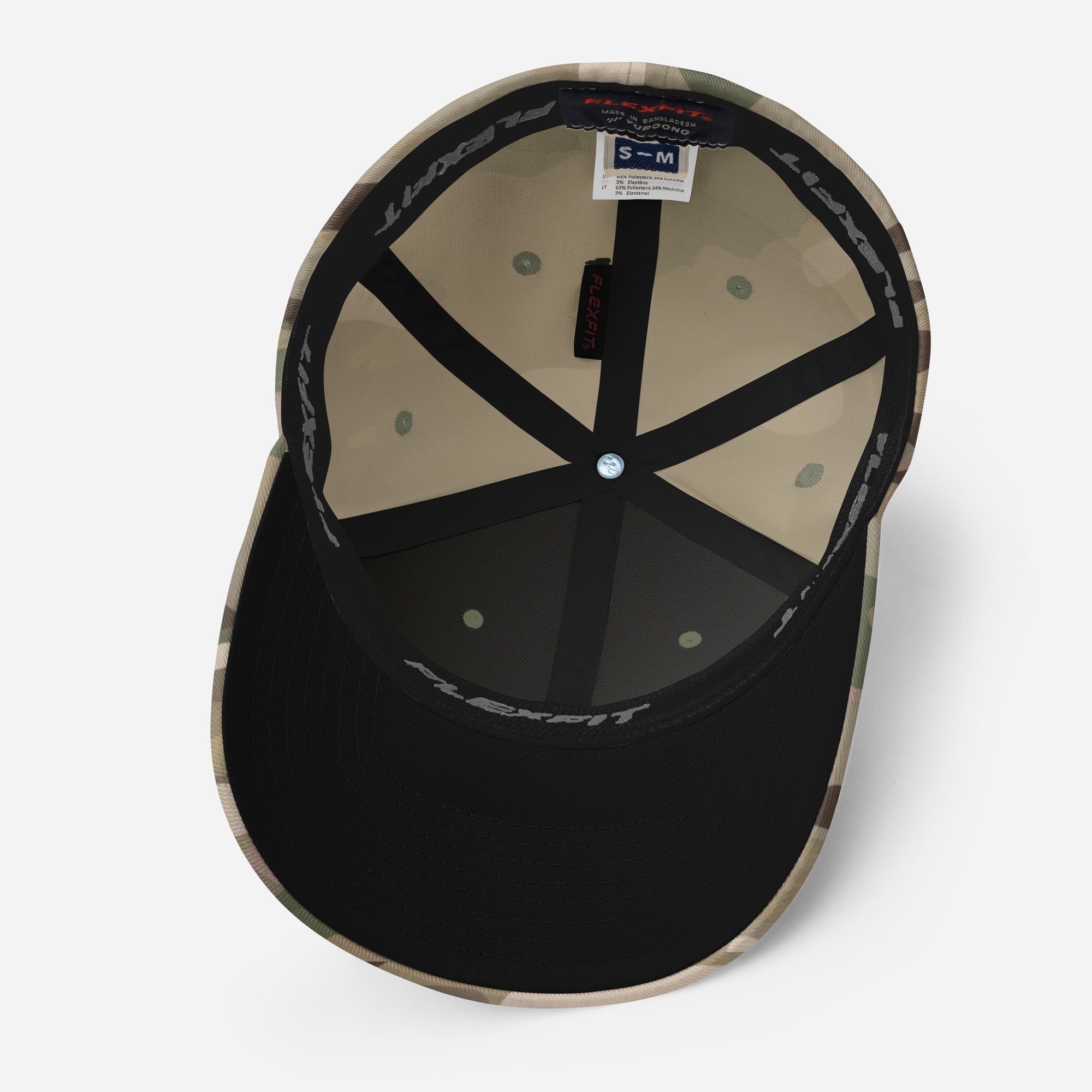 Embroidered Structured Cap, Multicam Green inside view