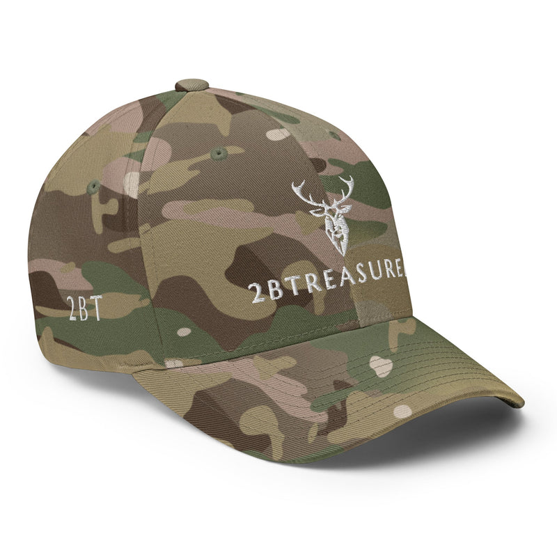 Embroidered Structured Cap, Multicam Green from 2BTreasured view of front