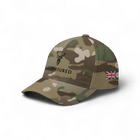 Embroidered Structured Camo Cap with British Flag, Multicam Green
