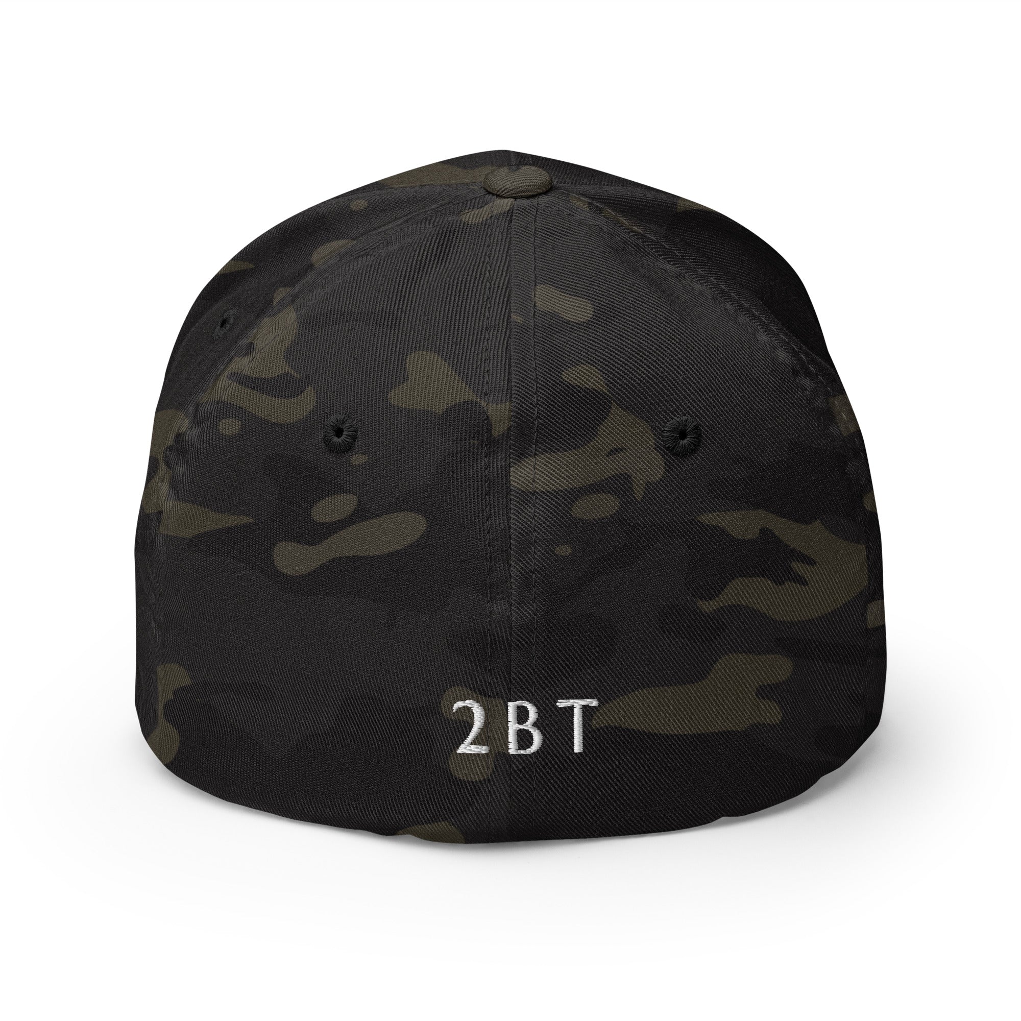 Embroidered Structured Stag Cap camo back view of small logo