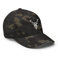 Embroidered Structured Stag Cap camo front view with stag logo