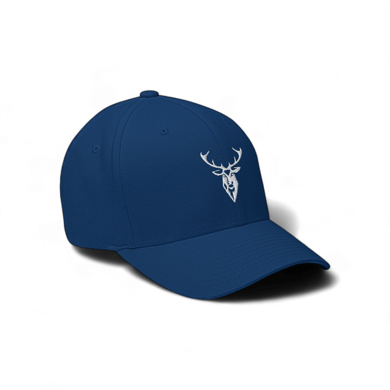 Embroidered Structured Stag Cap Royal blue front view