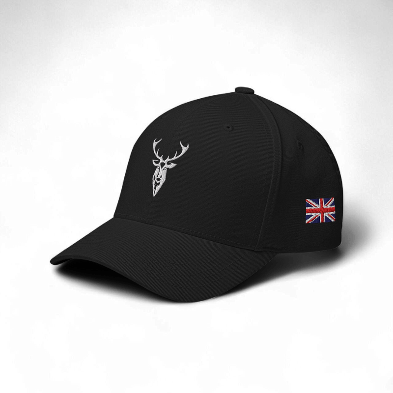 Embroidered Structured Stag Cap with British Flag