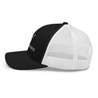 Embroidered Trucker Snapback Cap black and white side view
