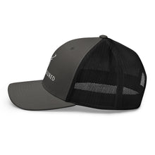 Embroidered Trucker Snapback Cap Charcoal side view