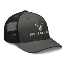 Embroidered Trucker Snapback Cap Charcoal front view