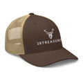 Embroidered Trucker Snapback Cap brown khaki front view