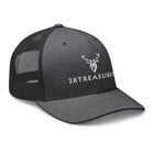 Embroidered Trucker Snapback Cap dark Heather view of front