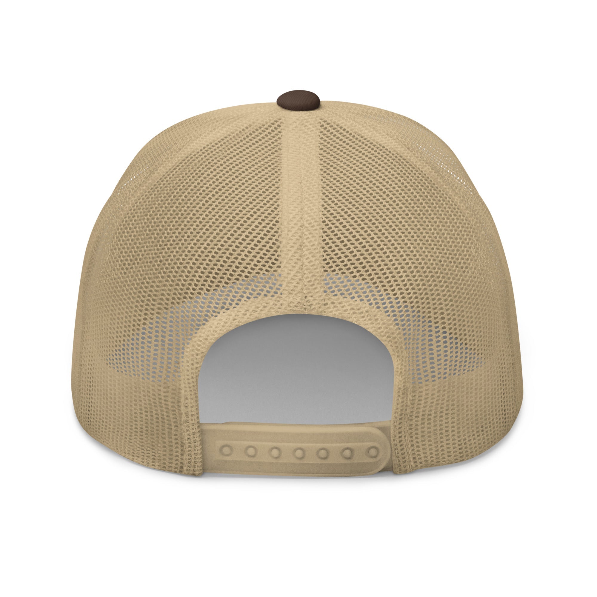 Embroidered Trucker Snapback Cap kaki back view