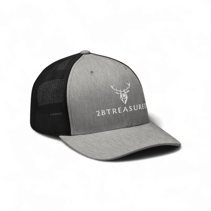 Embroidered Trucker Snapback Cap grey black from 2BTreasured