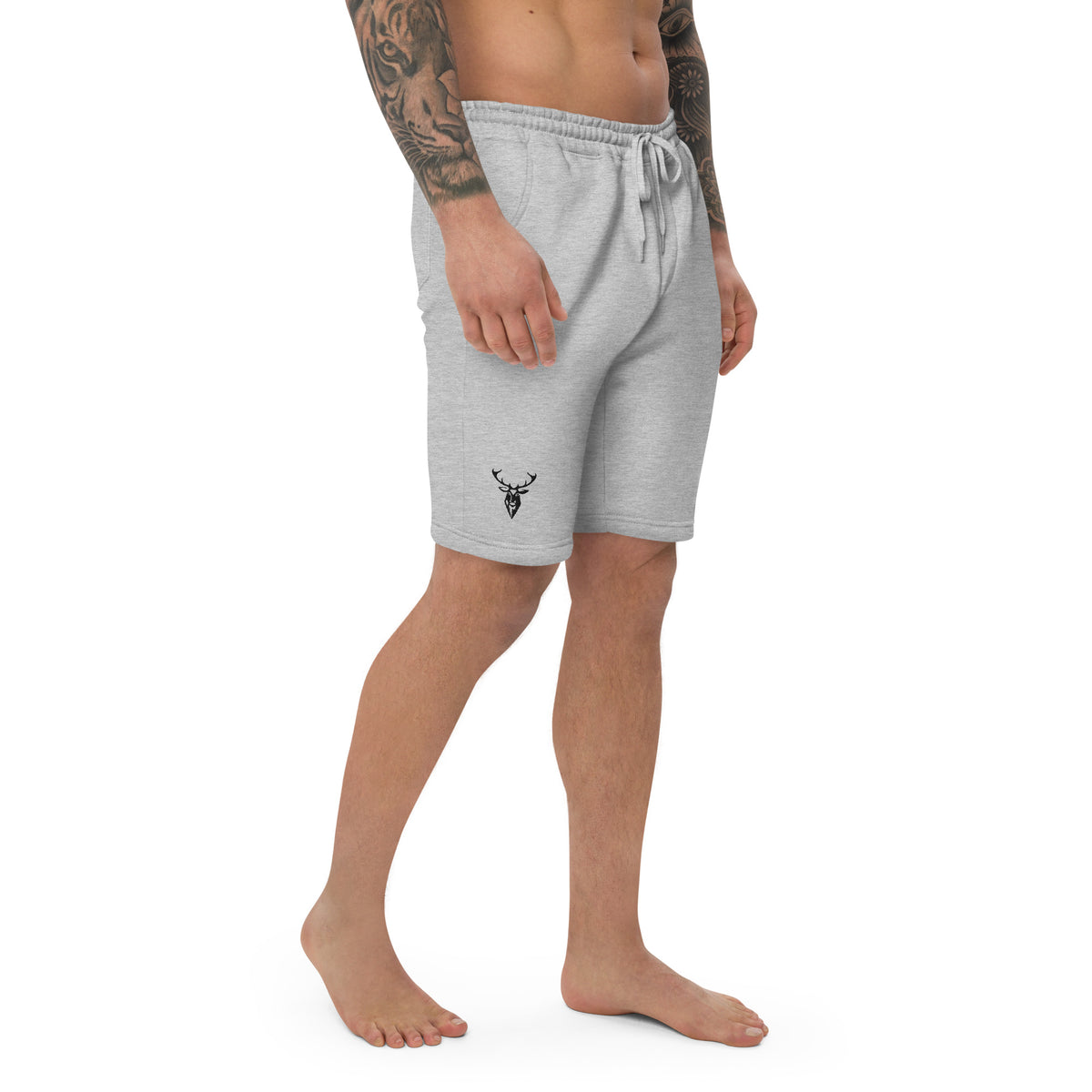 Embroidered Men's Fleece Stag Shorts