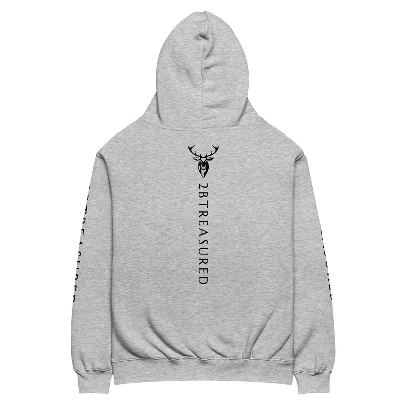 Oversized Cotton Hoodie, Athletic Heather back view