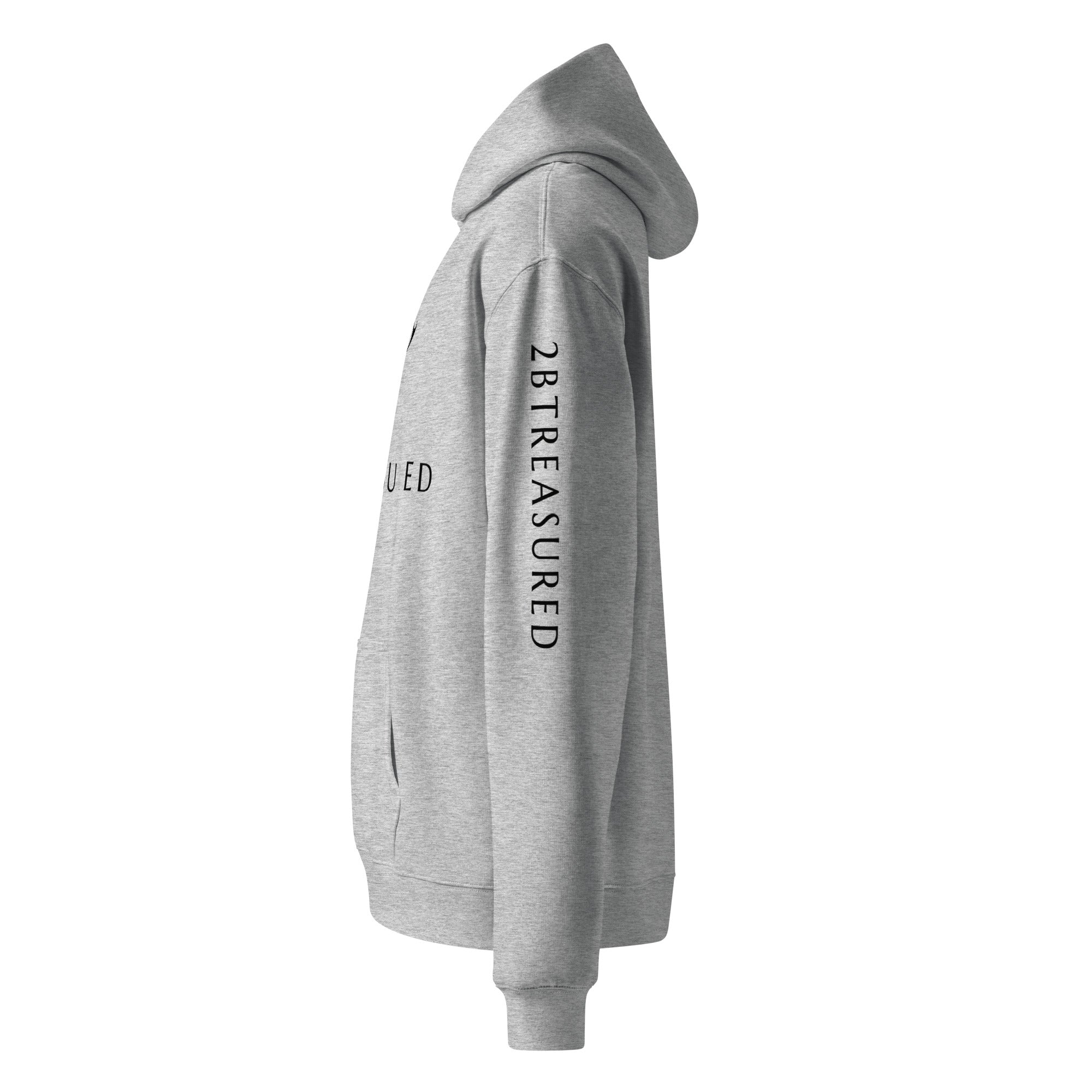 Oversized Cotton Hoodie, Athletic Heather left side view