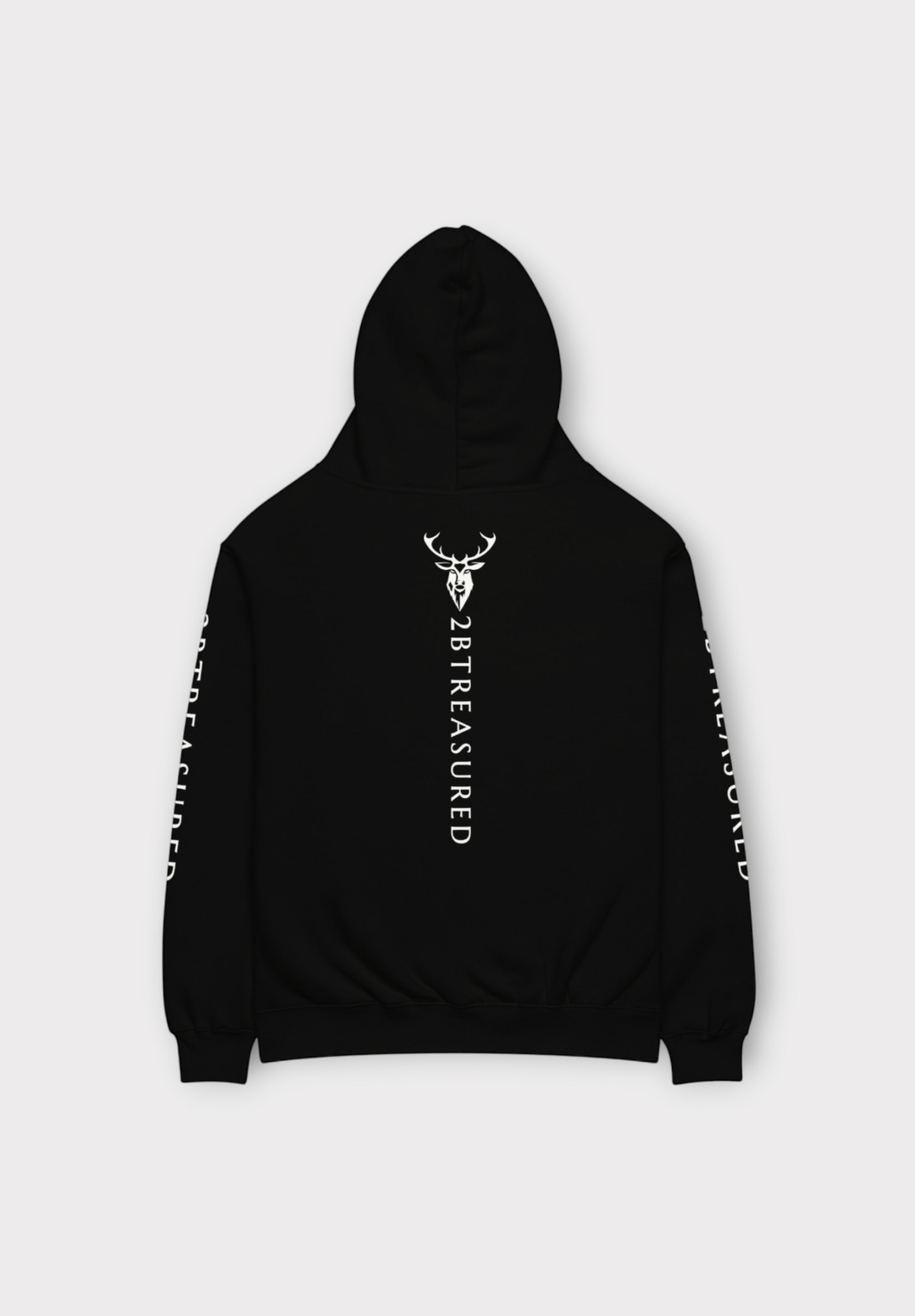 Oversized Cotton Hoodie Black back view