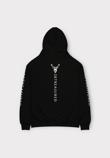 Oversized Cotton Hoodie Black back view