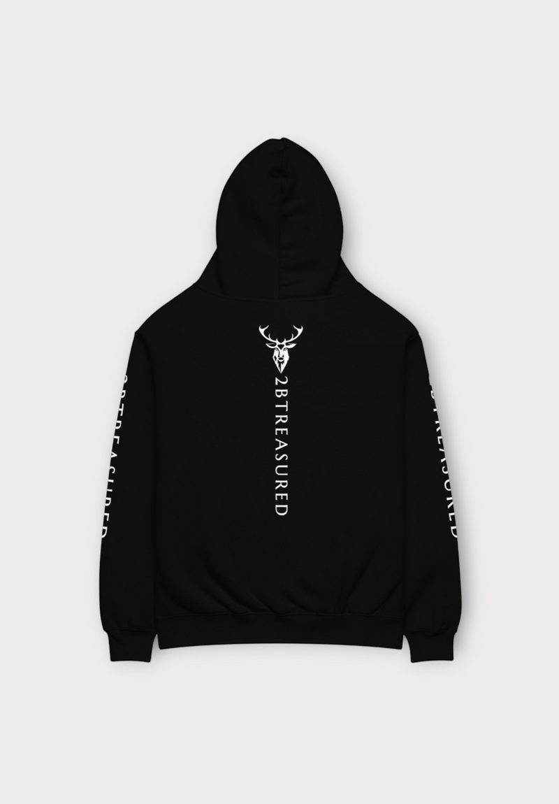 Oversized Cotton Hoodie Black back view