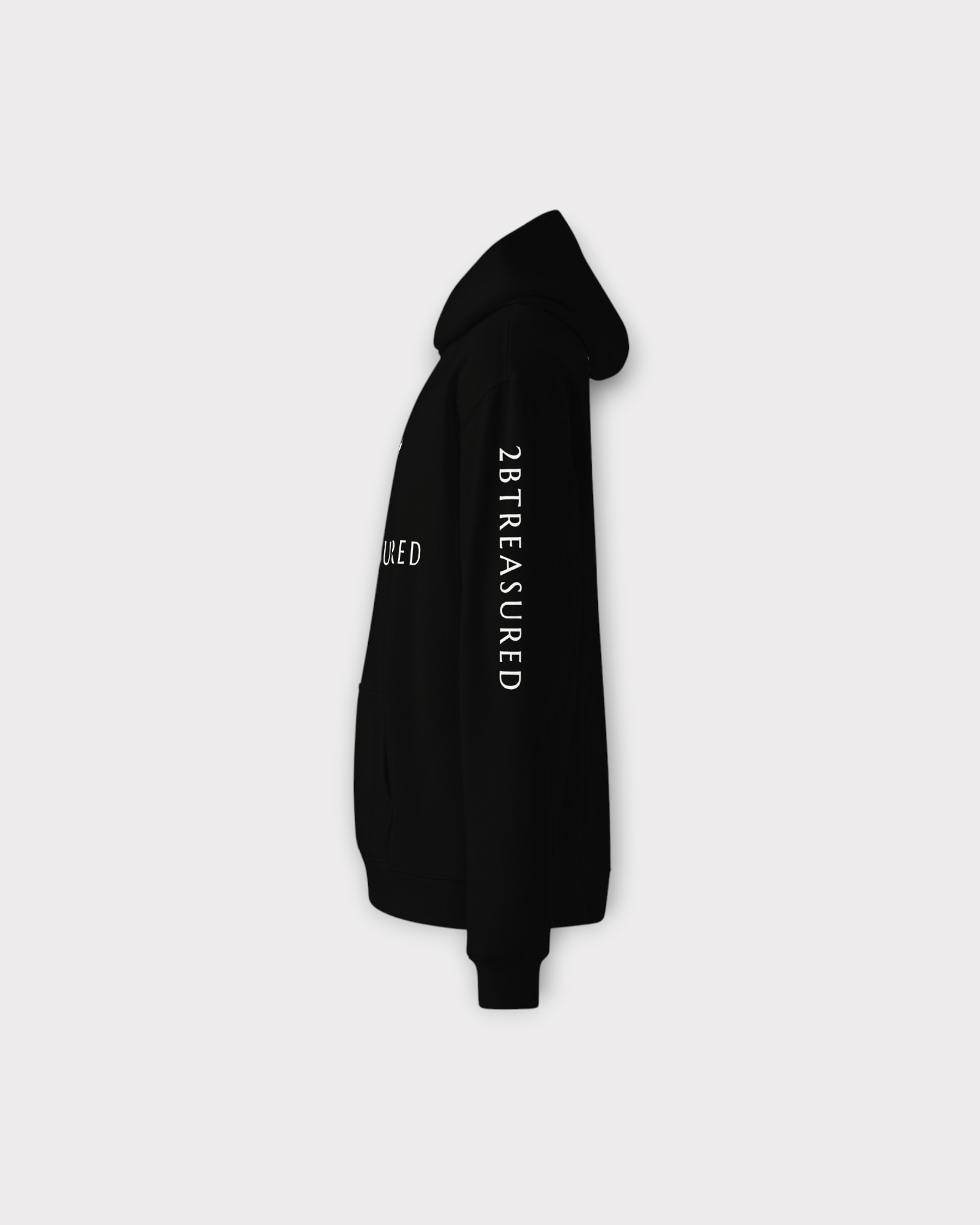 Oversized Cotton Hoodie Black left side view