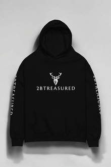 Oversized Cotton Hoodie Black front view of garment from clothing brand 2BTreasured 