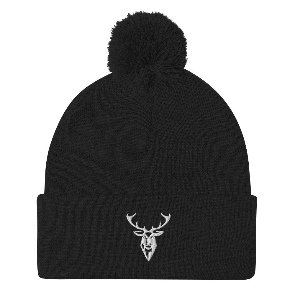 Embroidered Pom Pom Classic Knit Beanie - 2BTreasuredUK