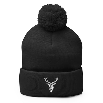 Embroidered Pom Pom Classic Knit Beanie - 2BTreasuredUK