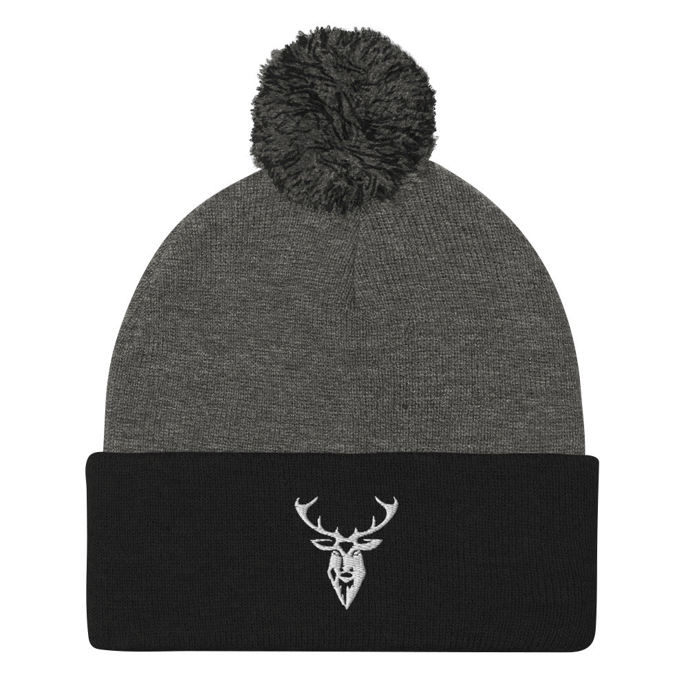Embroidered Pom Pom Classic Knit Beanie - 2BTreasuredUK