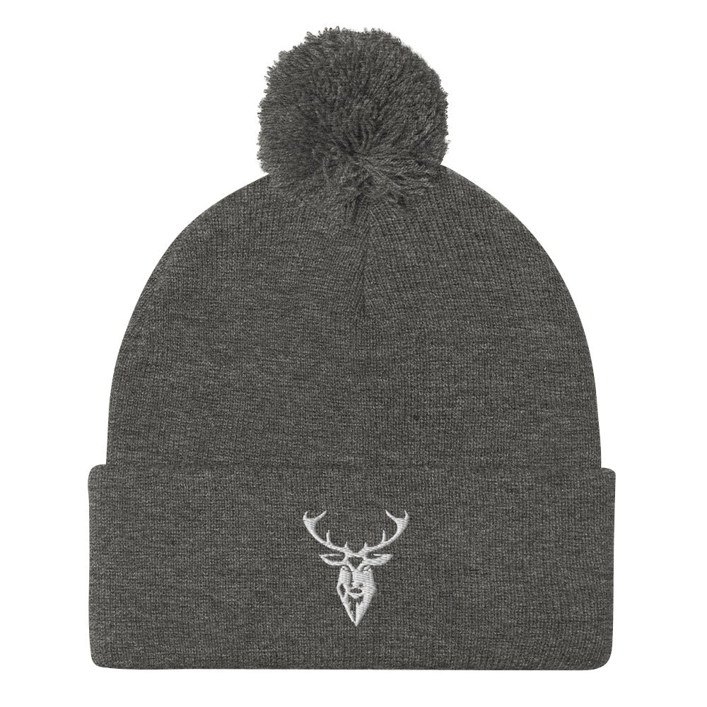 Embroidered Pom Pom Classic Knit Beanie - 2BTreasuredUK