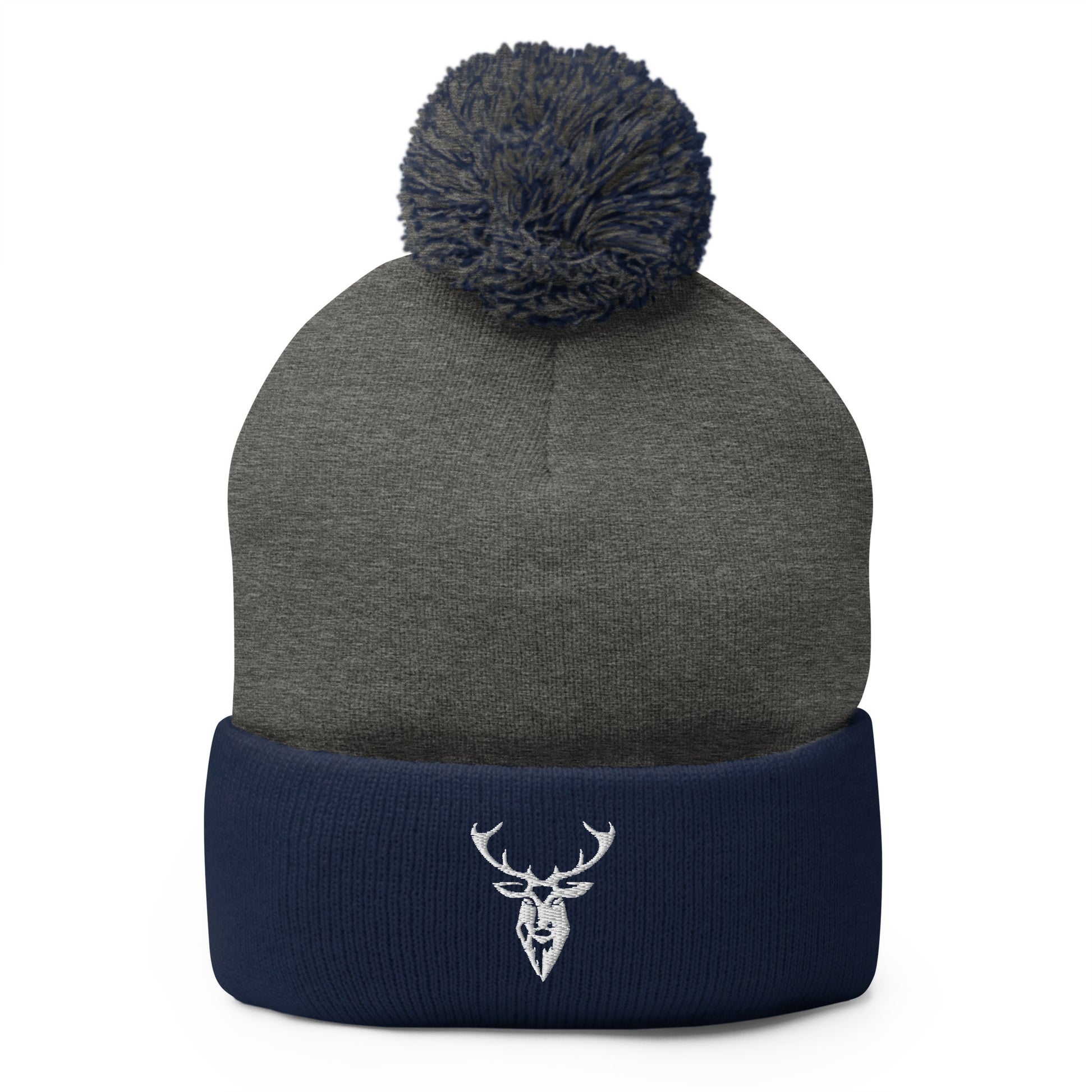 Embroidered Pom Pom Classic Knit Beanie - 2BTreasuredUK