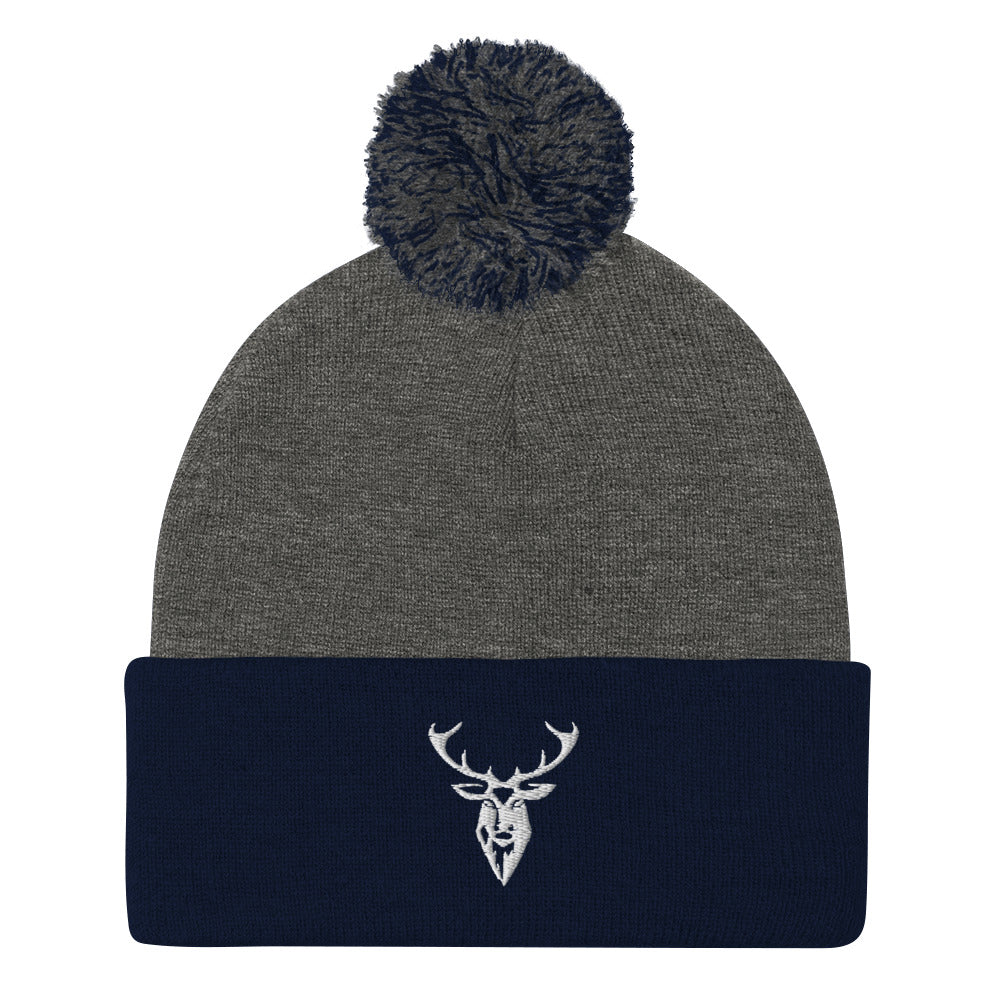 Embroidered Pom Pom Classic Knit Beanie - 2BTreasuredUK