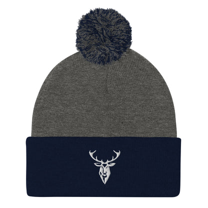 Embroidered Pom Pom Classic Knit Beanie - 2BTreasuredUK
