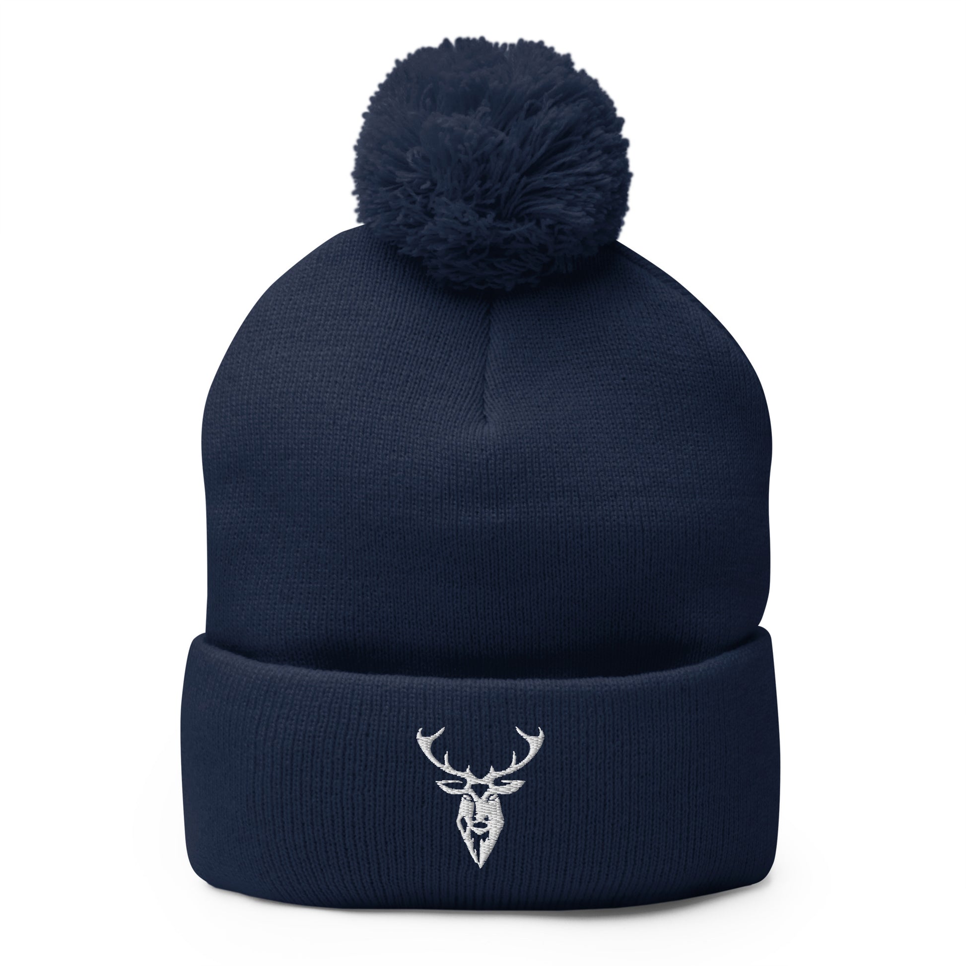 Embroidered Pom Pom Classic Knit Beanie - 2BTreasuredUK