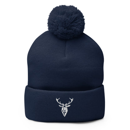 Embroidered Pom Pom Classic Knit Beanie - 2BTreasuredUK